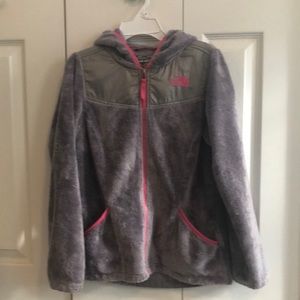 Girls, The North Face gray fleece, size L 14/16